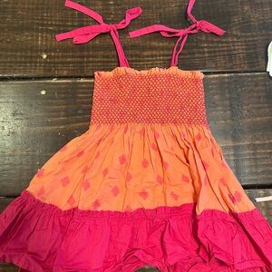 Well Dressed Wolf Pink and Orange Kids Dress 2 T